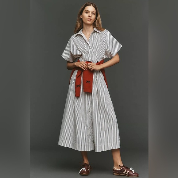 Anthropologie Dresses & Skirts - Anthropologie Exquise Tobie striped shirt dress